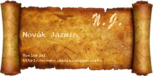 Novák Jázmin névjegykártya